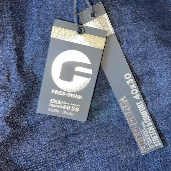 NWT- Fried Denim cropped cult cuff Jeans. size 40 X 31 new-old stock - Picture 6 of 8